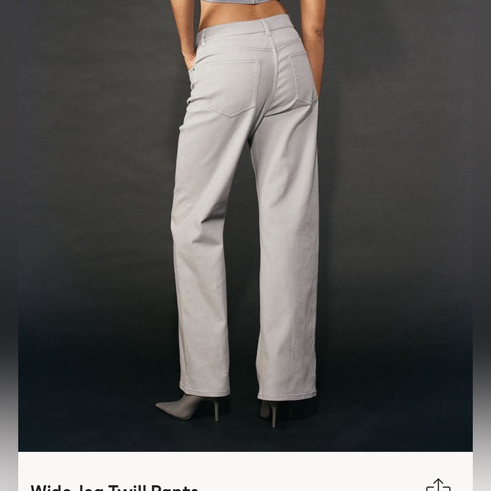H&M gray wide leg pants